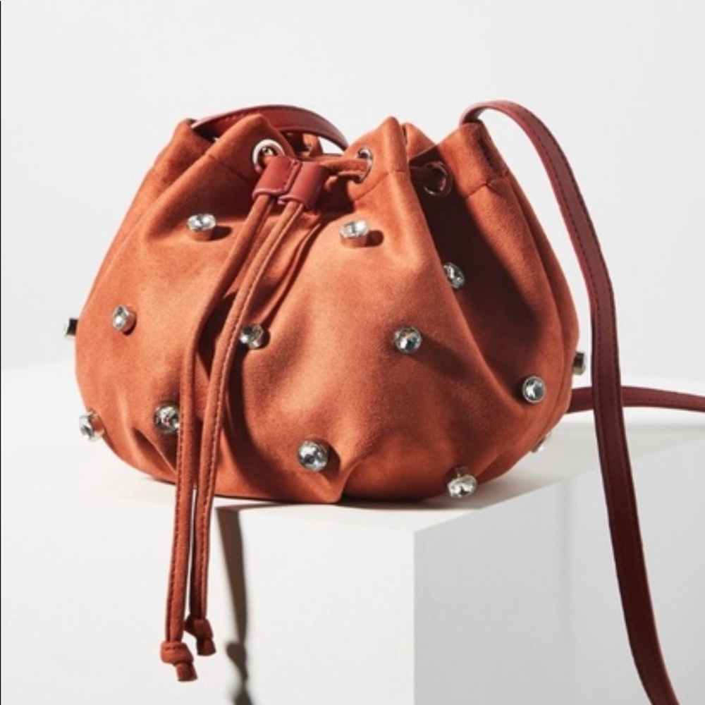 Anthro Nathalie embellished bucket bag